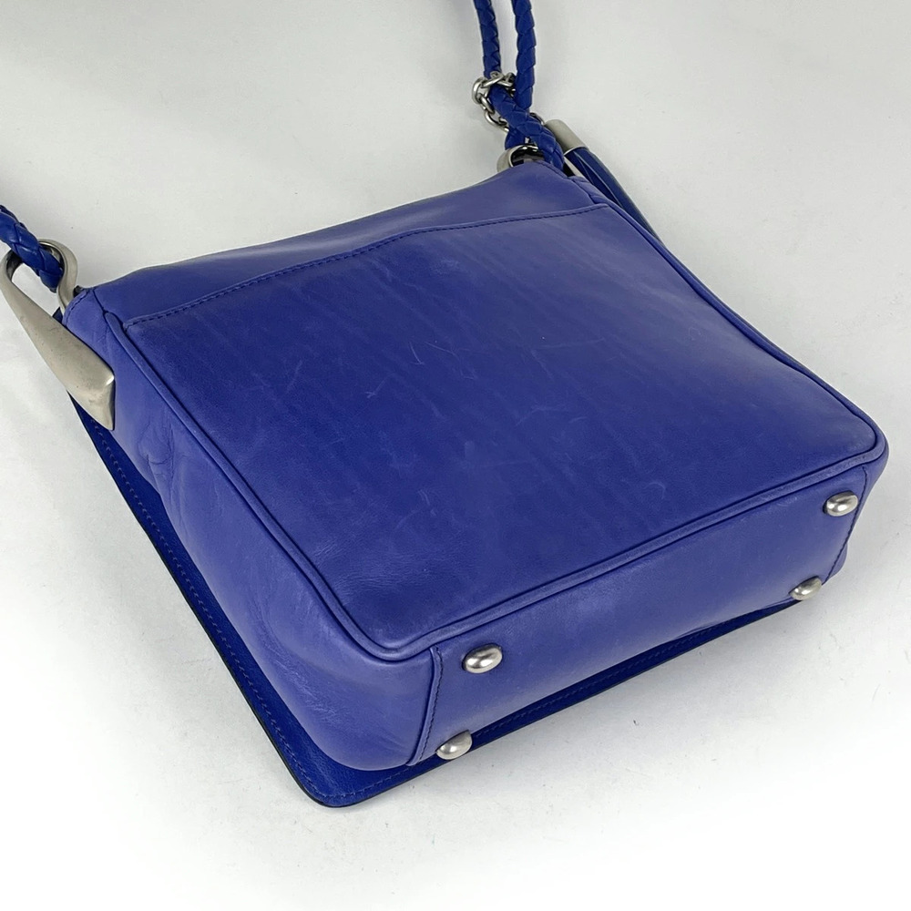 Celine Logo Shoulder Bag Leather Blue - Picture 2 of 6